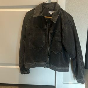 Topshop washed black denim cropped jacket
